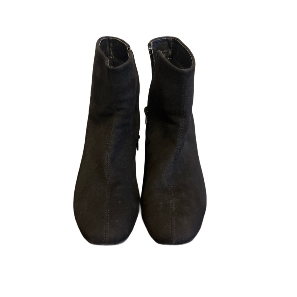 Black leather boots.